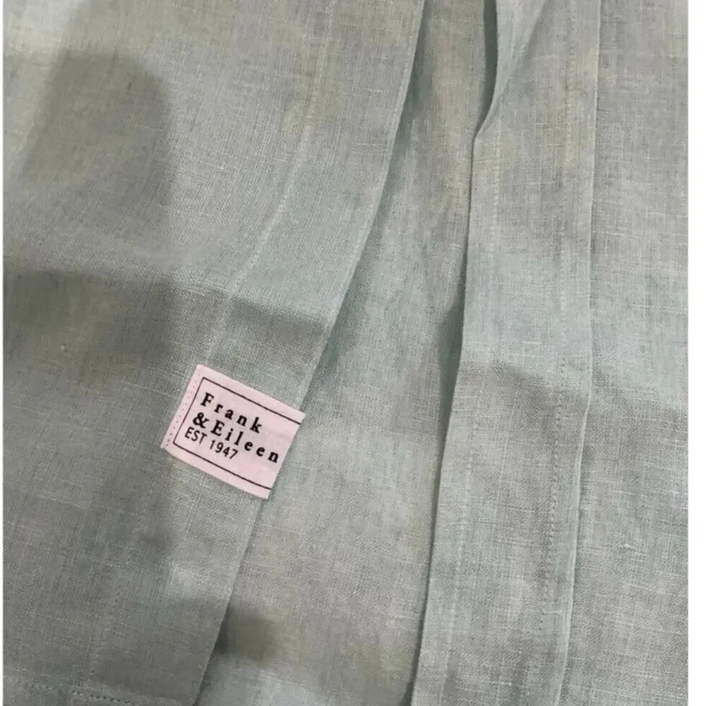 Frank & Eileen Rory Maxi Shirtdress Italian Linen‎ Seafoam Green Size XL